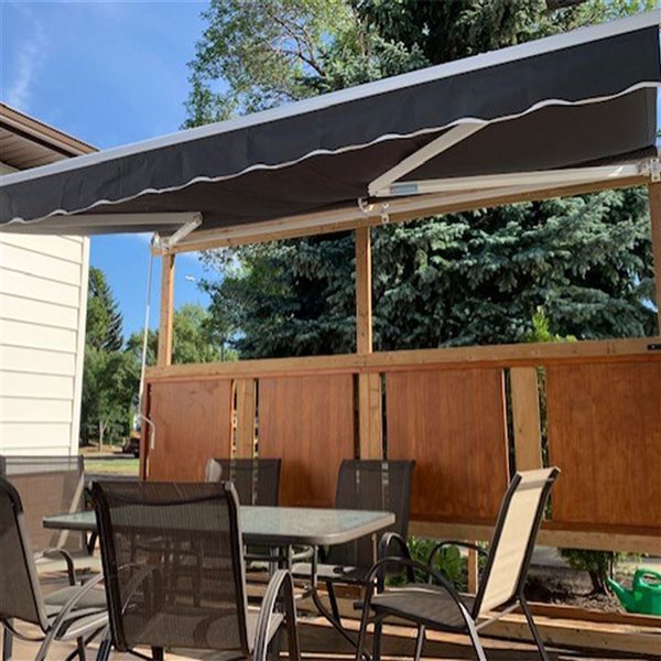 ALEKO 10 x 8 Feet Retractable Home Patio Canopy Awning, Black Color