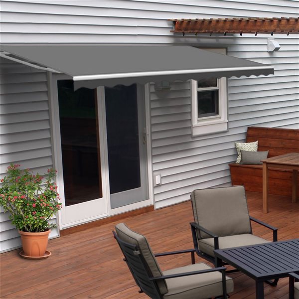 ALEKO  Retractable  Patio Awning 13 x 10 Feet Grey Color