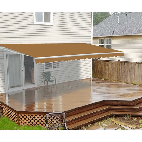 ALEKO Retractable Motorized Patio Awning 20 x 10 Feet Sand Color