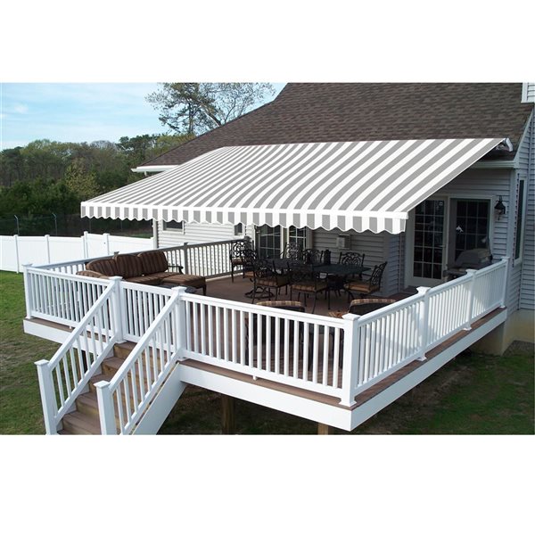 ALEKO Retractable Home Patio Canopy Awning 10 x 8 Feet Grey/White