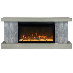 ActiveFlame Home Décor Series Fireplace Floating Mantel Shelf with Lighting - Urban Cement