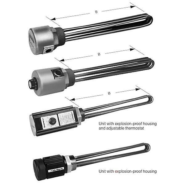 Caloritech CXF Series 1.5 kW 600 V Electric Screw plug Immersion Heater - 2-in NPT