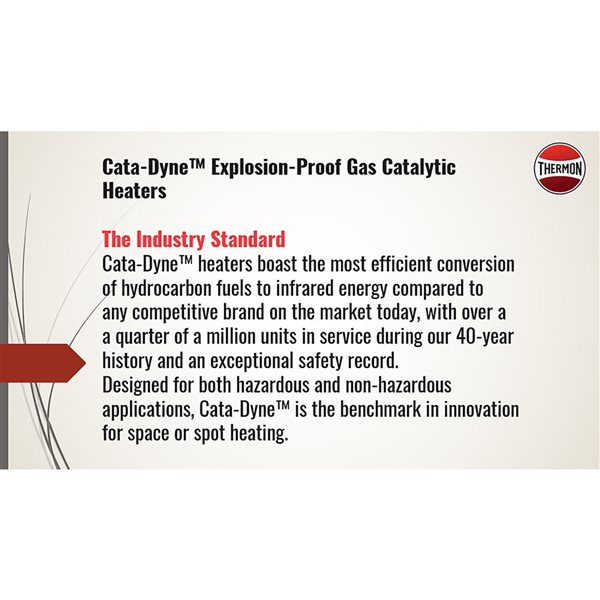 Cata-Dyne MKII Series 20000 BTU/h 29 x 24-in Explosion-Proof Infrared Gas Catalytic Heater - Temp Code T2C