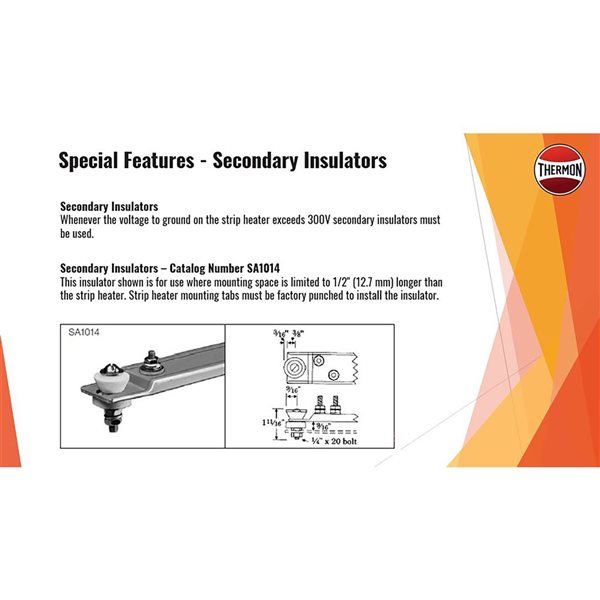 Caloritech SS Series 240 V 500 W Strip Heater Component - 17.75-in L