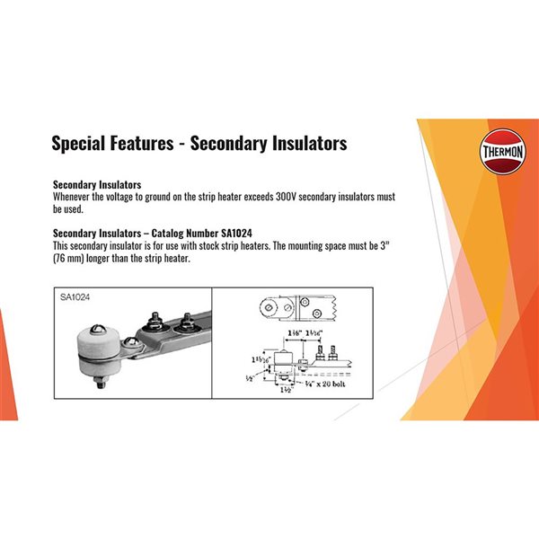 Caloritech SS Series 240 V 500 W Strip Heater Component - 17.75-in L