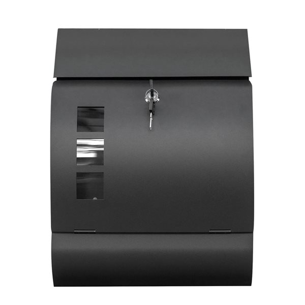 Fine Art Lighting Ltd. Palermo Wall Mounted Locking Black Steel Mailbox with Newspaper Holder