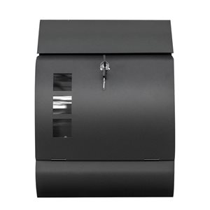 Fine Art Lighting Ltd. Palermo Wall Mounted Locking Black Steel Mailbox with Newspaper Holder