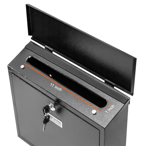 Fine Art Lighting Ltd. Wall Mounted Locking Black Steel Mailbox