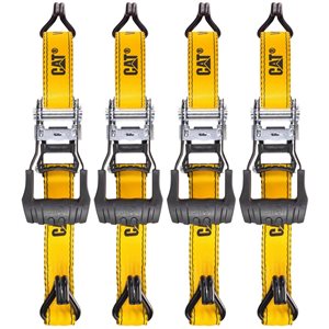 CAT 4-Piece 1-1/2-in x 16-ft Ratchet Tie Down Set with Soft Hooks - 1000/3000 lb Work Capacity