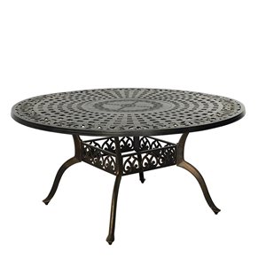 Clihome Round Cherckerboard Aluminum Patio Table - 29 H x 59 L x 59-in W