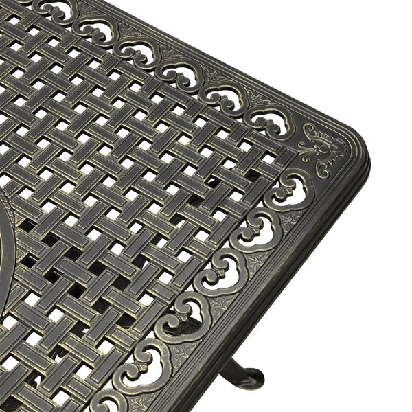 Clihome Rectangular Checkerboard Aluminum Patio Table - 29 H x 59 L x 35-in W