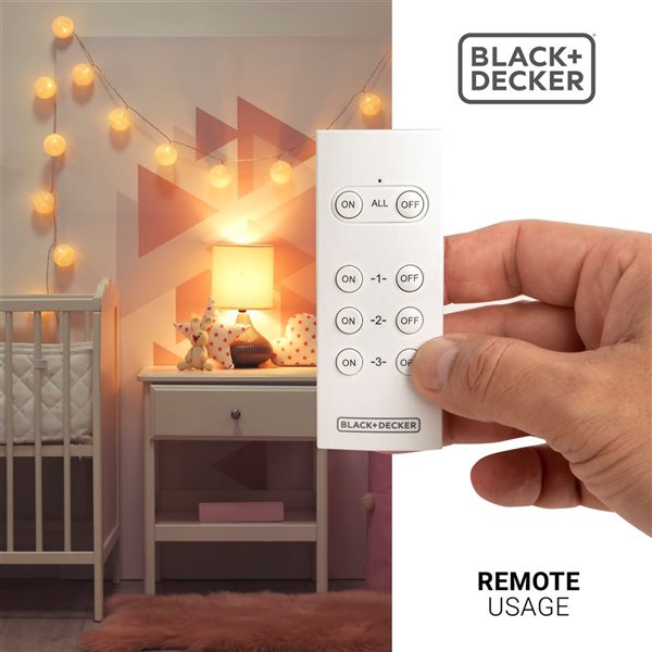 BLACK DECKER 3 Pack Wireless Remote Control Outlet with 1 Remote