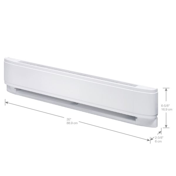 Plinthe chauffante à convecteur linéaire Dimplex, 35 po, 240/208 V, 1 250/938 W, blanc