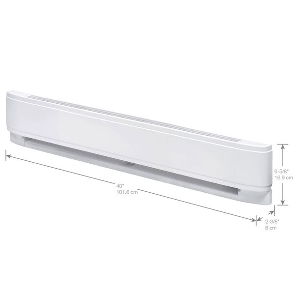 Plinthe chauffante à convecteur linéaire Dimplex, 40 po, 240/208 V, 1 500/1 125 W, blanc