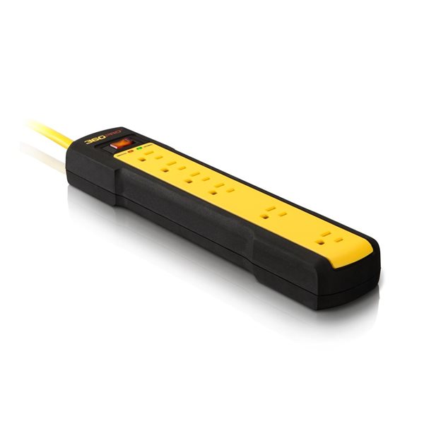 360 Electrical Pro 120-V 6-Outlet Surge Power Strip with 8-ft Cord - Yellow