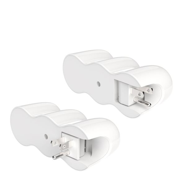 Prise de courant double rotative PowerCurve Mini 2e génération par 360 Electrical avec 2 ports USB 3,4 A, blanc