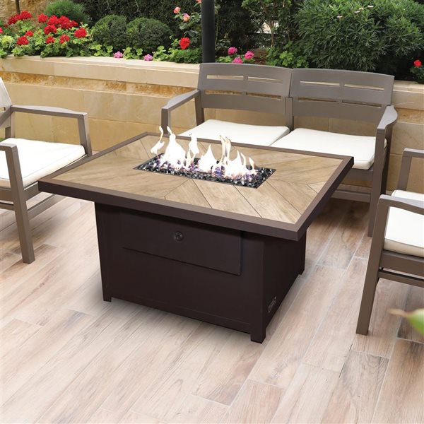 Sunbeam 50,000 BTU Liquid Propane Brown Rectangle Aluminum Ceramic Top