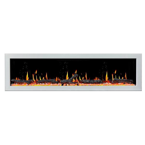 Litedeer Homes Gloria II 78-in Wall-Mount LED Smart Electric Fireplace - White