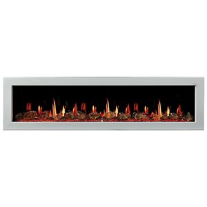 Litedeer Homes Gloria II 68-in Wall-Mount LED Smart Electric Fireplace with Reflective Amber Glass - White