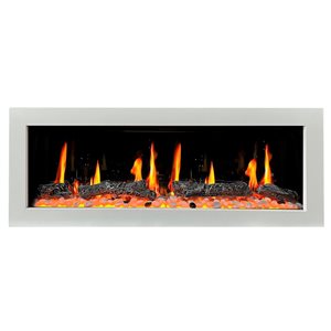 Litedeer Homes Gloria II 48-in Wall-Mount LED Smart Electric Fireplace - White