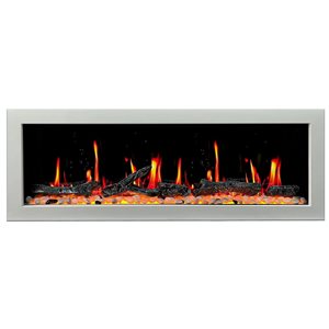 Litedeer Homes Gloria II 58-in Wall-Mount LED Smart Electric Fireplace - White