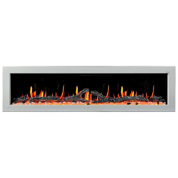 Litedeer Homes Gloria II 68-in Wall-Mount LED Smart Electric Fireplace - White