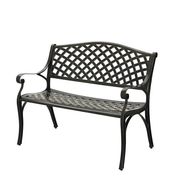 Banc de jardin Clihome en aluminium bronze de 40 po x 31,5 po