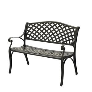 Banc de jardin Clihome en aluminium bronze de 40 po x 31,5 po