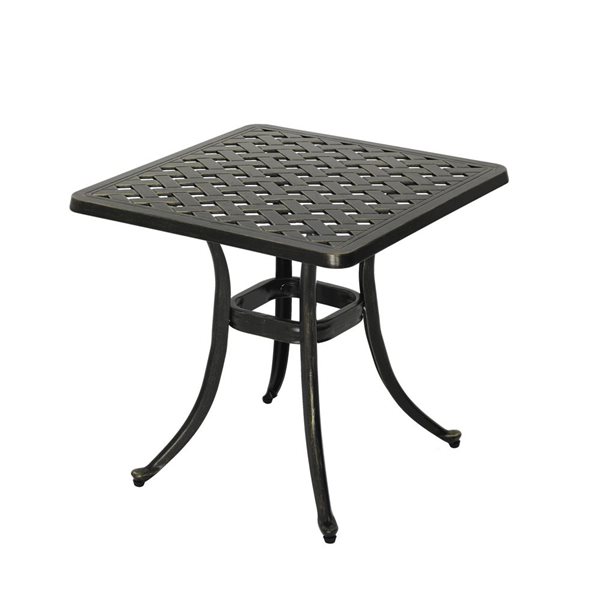 Clihome Outdoor Cast Aluminum Square Side Table