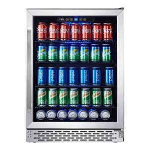 Réfrigérateur de boissons TCL 161 canettes en acier inoxydable 24 po encastré/autoportant