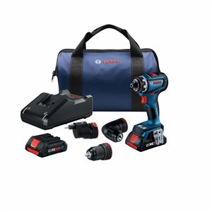 Bosch 18 V Cordless Drill/Driver with 5-in-1 Flexiclick System and 2 CORE18V 4 Ah Advanced Power Battery