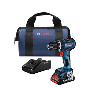 Bosch 18V Brushless Connected-Ready 1/2-in Hammer Drill/Driver Kit with 1 CORE18V 4 Ah Advanced Power Battery