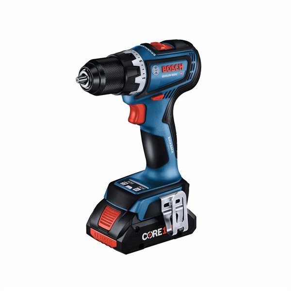 Coffret perceuse-visseuse Bosch 18 V sans balai outil connecté avec 2 batteries CORE18V 4 Ah à puissance optimisée