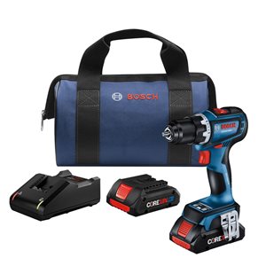 Coffret perceuse-visseuse Bosch 18 V sans balai outil connecté avec 2 batteries CORE18V 4 Ah à puissance optimisée