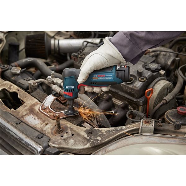 Bosch 12V Max Brushless 1/4-in Right Angle Die Grinder Kit with two 3 Ah Batteries