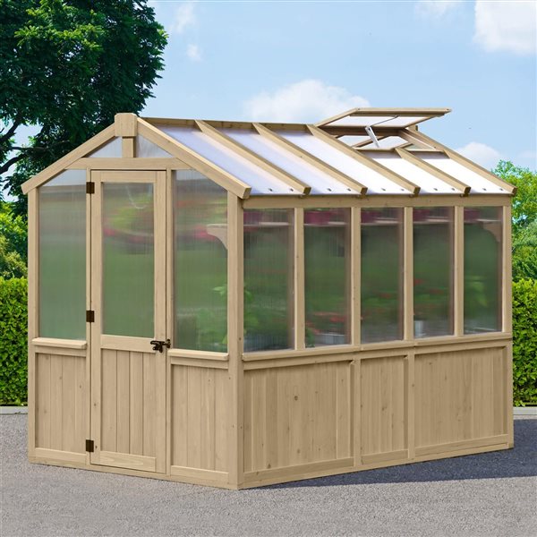 Yardistry 6.7 ft. x 9.7 ft. Cedar Meridian Greenhouse