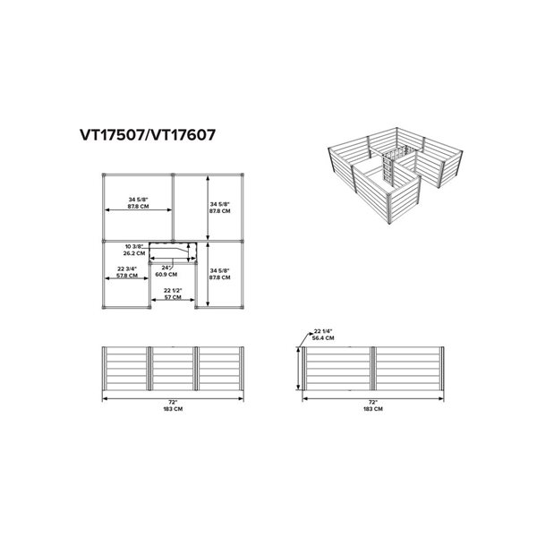 Vita 6 x 6-ft Urbana Slate Keyhole Composting Garden