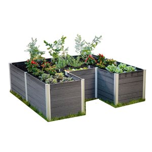 Jardin de compostage urbain Vita ardoise en trou de serrure 6 x 6 pi