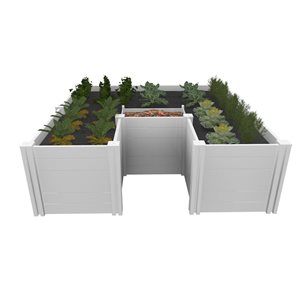 Vita Classic 6 x 6-ft White Keyhole Composting Garden