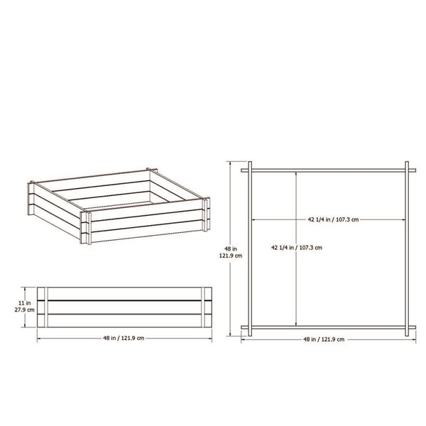 Vita Classic Hudson Modular 4 x 4-ft Raised Garden Bed