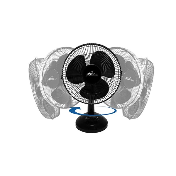 Ventilateur de table oscillante Royal Sovereign d'intérieur 12 po à 3 vitesses