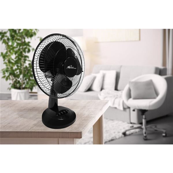 Ventilateur de table oscillante Royal Sovereign d'intérieur 12 po à 3 vitesses