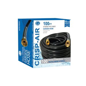 Boyau d'arrosage flexible polymère hybride de Crisp-Air 5/8 po x 100 pi, noir