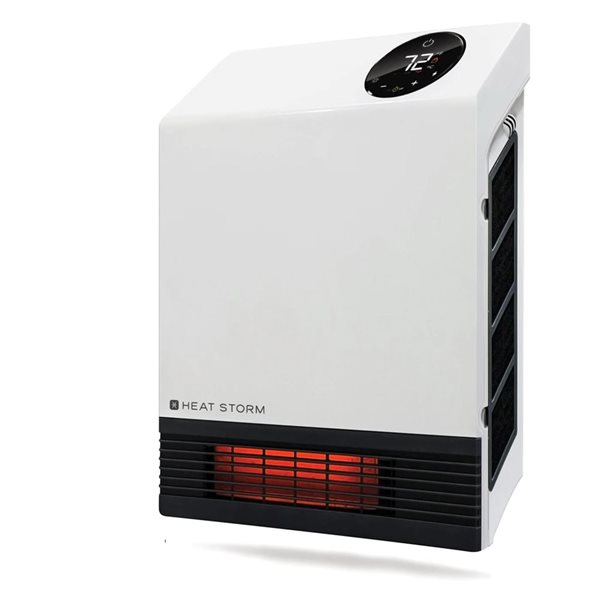 Chauffage Mural Céramique 500W – Avec Télécommande Et Timer – Pour Chambre, Bureau, Petit Espace – Blanc