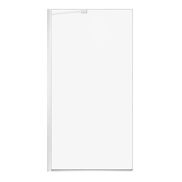 Turin Bonita 40 x 80-in White Fixed Frame Clear Glass Shower Panel