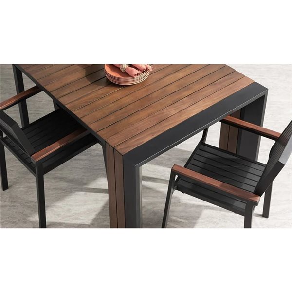 Transformer Table 6-in-1 Extendable Outdoor Dining Table Set for up to 10 people - Mocha Brown