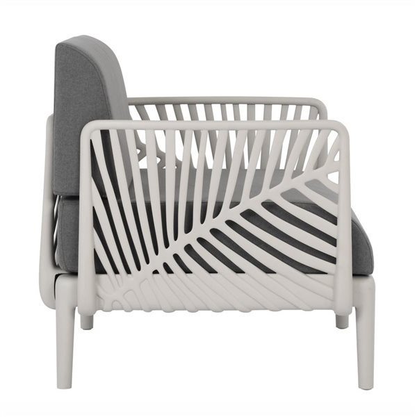 Patioflare Beautiful World Collection Grey Recycled Plastic Leaf Modular Armchair