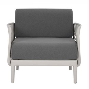 Fauteuil modulaire collection Beautiful World de Patioflare gris motif à feuille en plastique recyclé