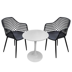 Ensemble bistro 3 morceaux Kana collection Balcony de Patio Flare en plastique recyclé GRS