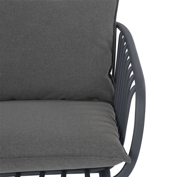 Patioflare Balcony Collection Grey GRS Recycled Plastic Vista 4-Piece Chat Set